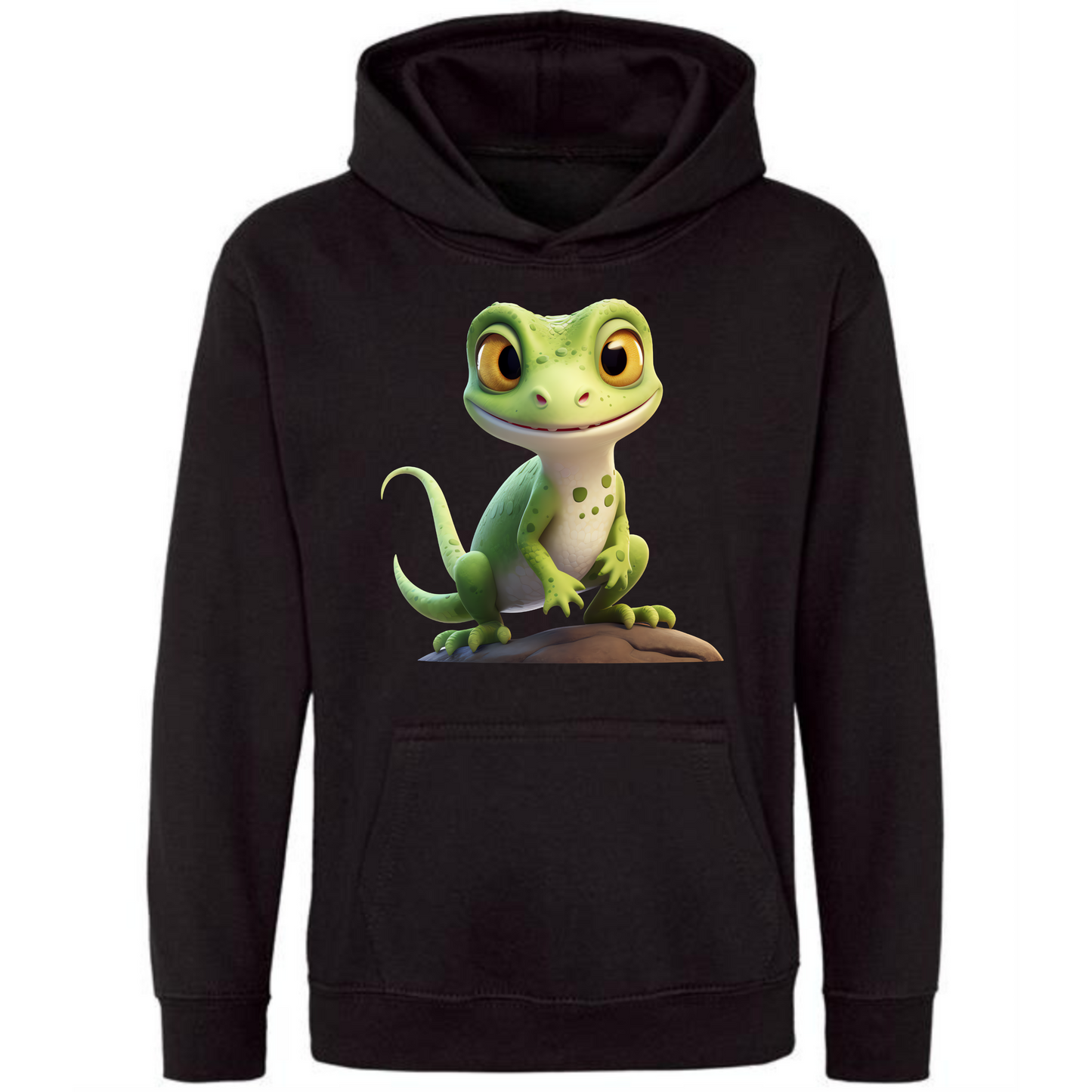 Kids' Cute Green Gecko Hoodie | Adorable and Comfy Design