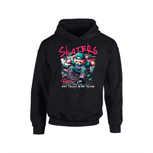 Skaters Hoodie | Teddy Bear on Skateboard Graphic Design