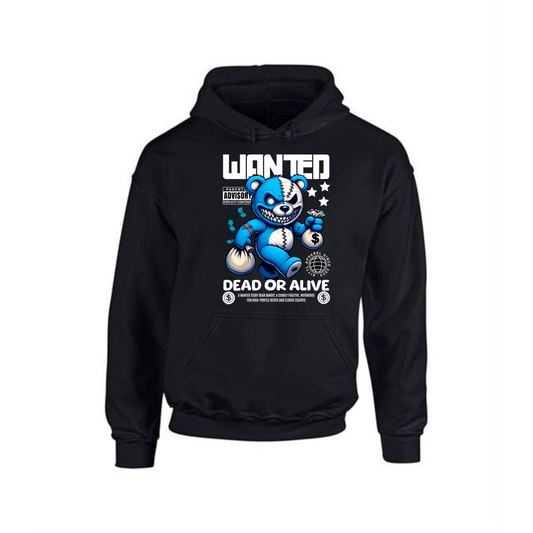 Wanted Dead or Alive Hoodie | Teddy Bear with Money Bags Design