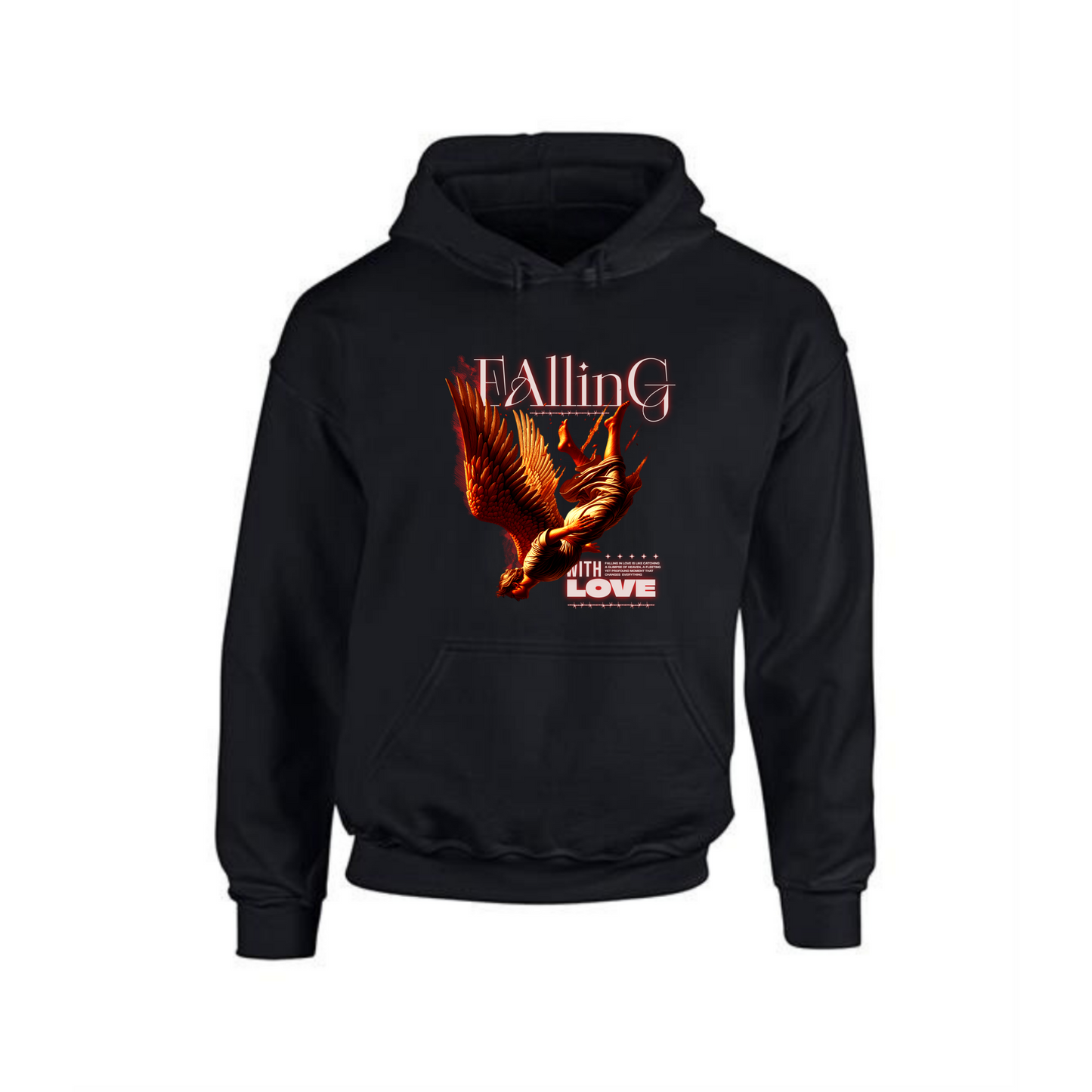 Falling With Love Hoodie | Angel Wings Falling Design - Style Quest Fashion