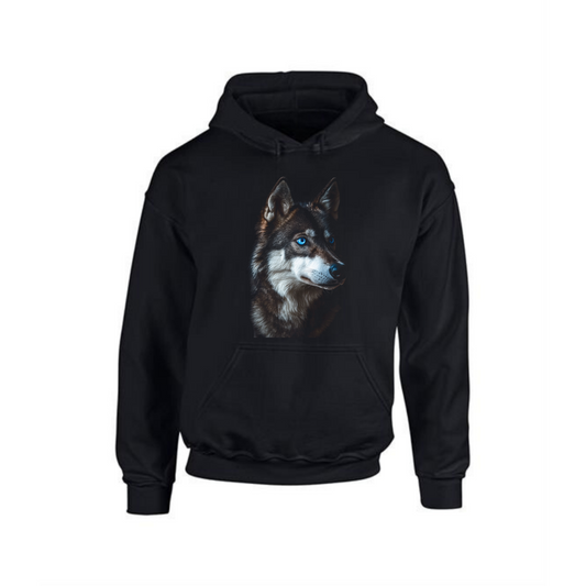 Wolf with Blue Eyes Hoodie | Realistic Wildlife Design