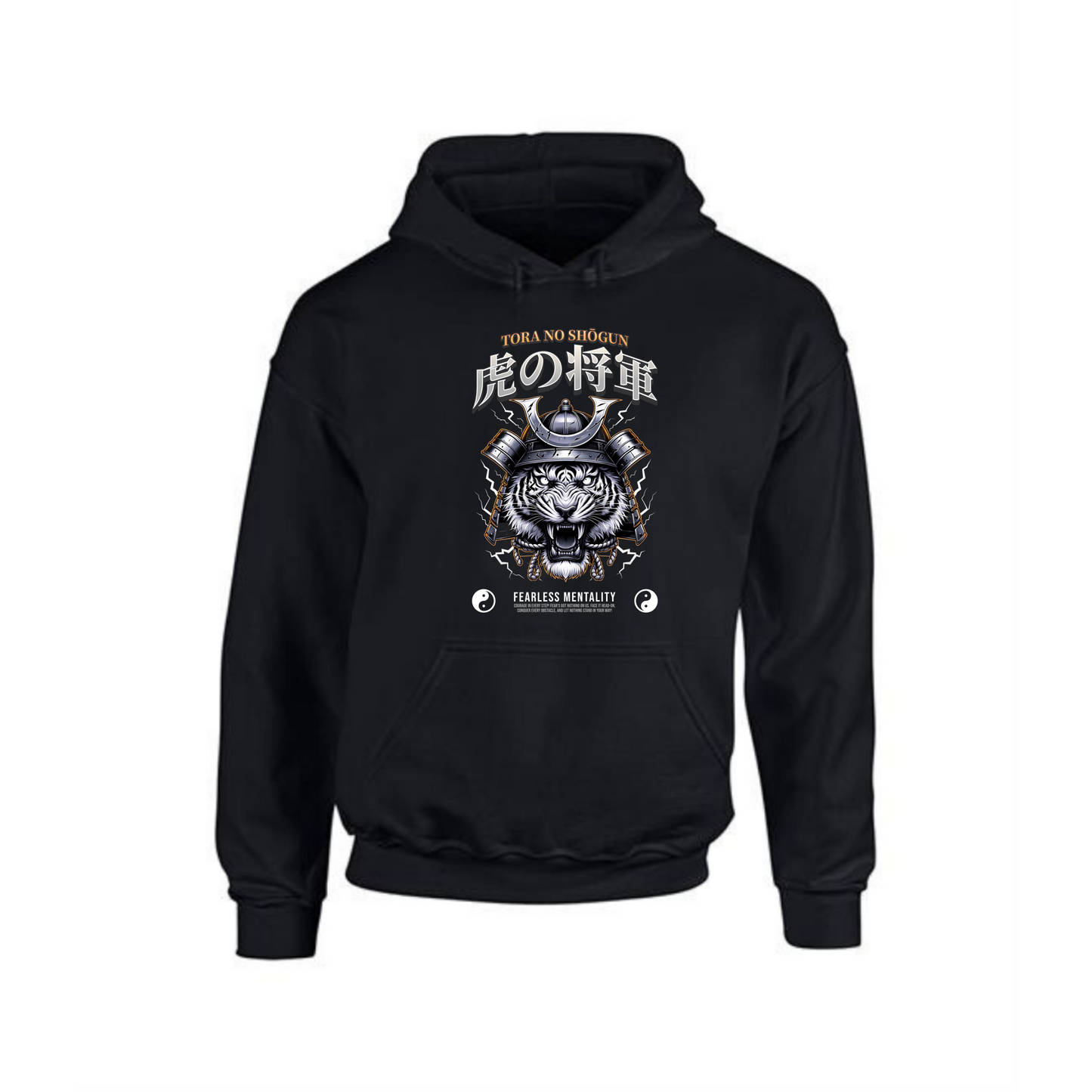 Fearless Mentality Hoodie | Tiger Head with Chinese Hat Design