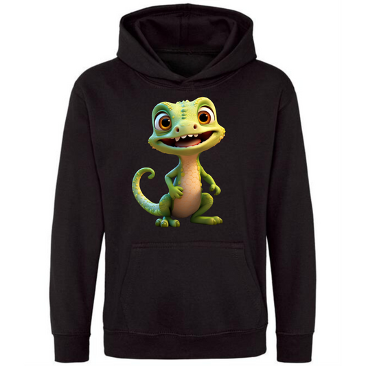 Kids' Cute Green Gecko Hoodie – Comfy & Fun Design