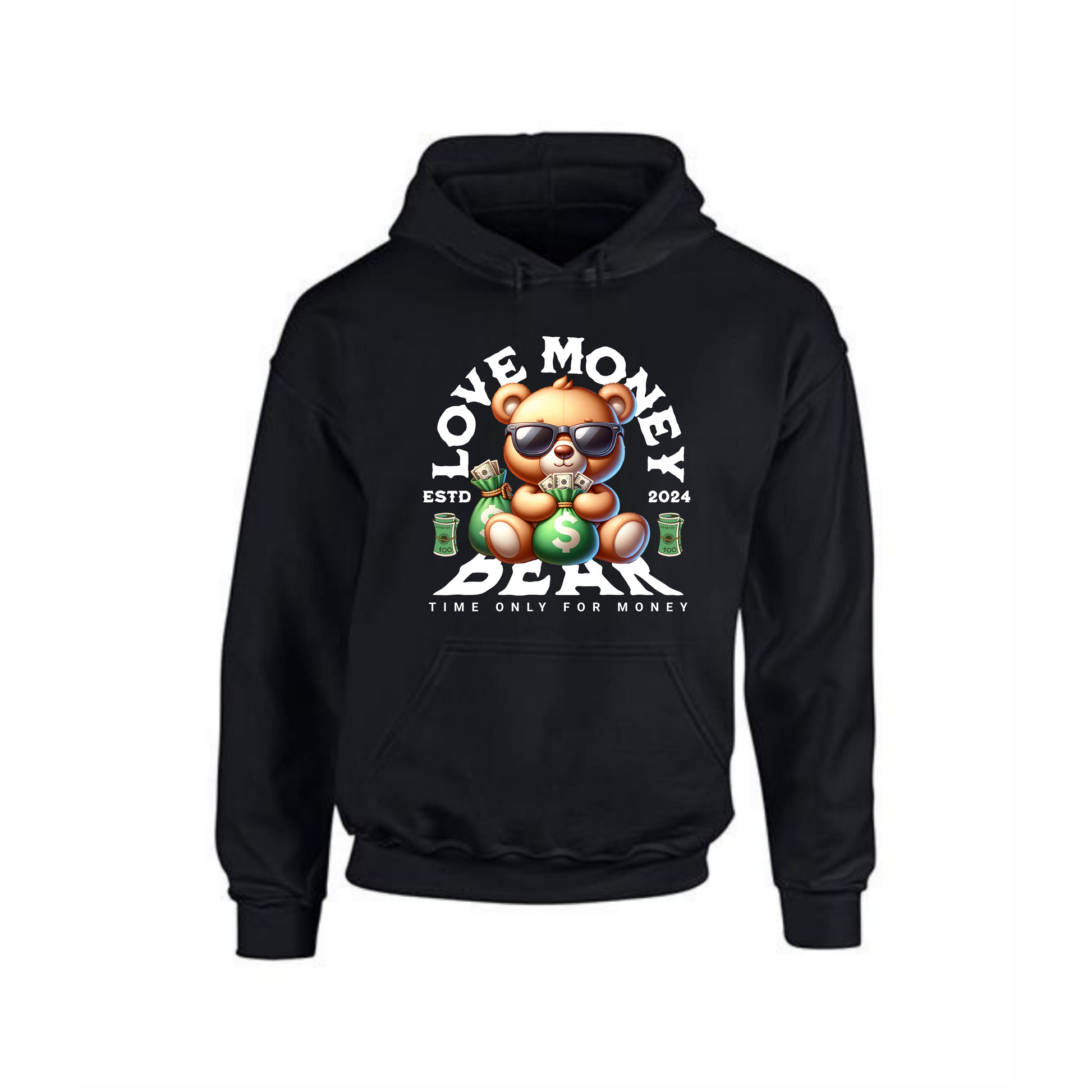 Bear Love Money Hoodie | Bold Money Bag Design - Style Quest Fashion