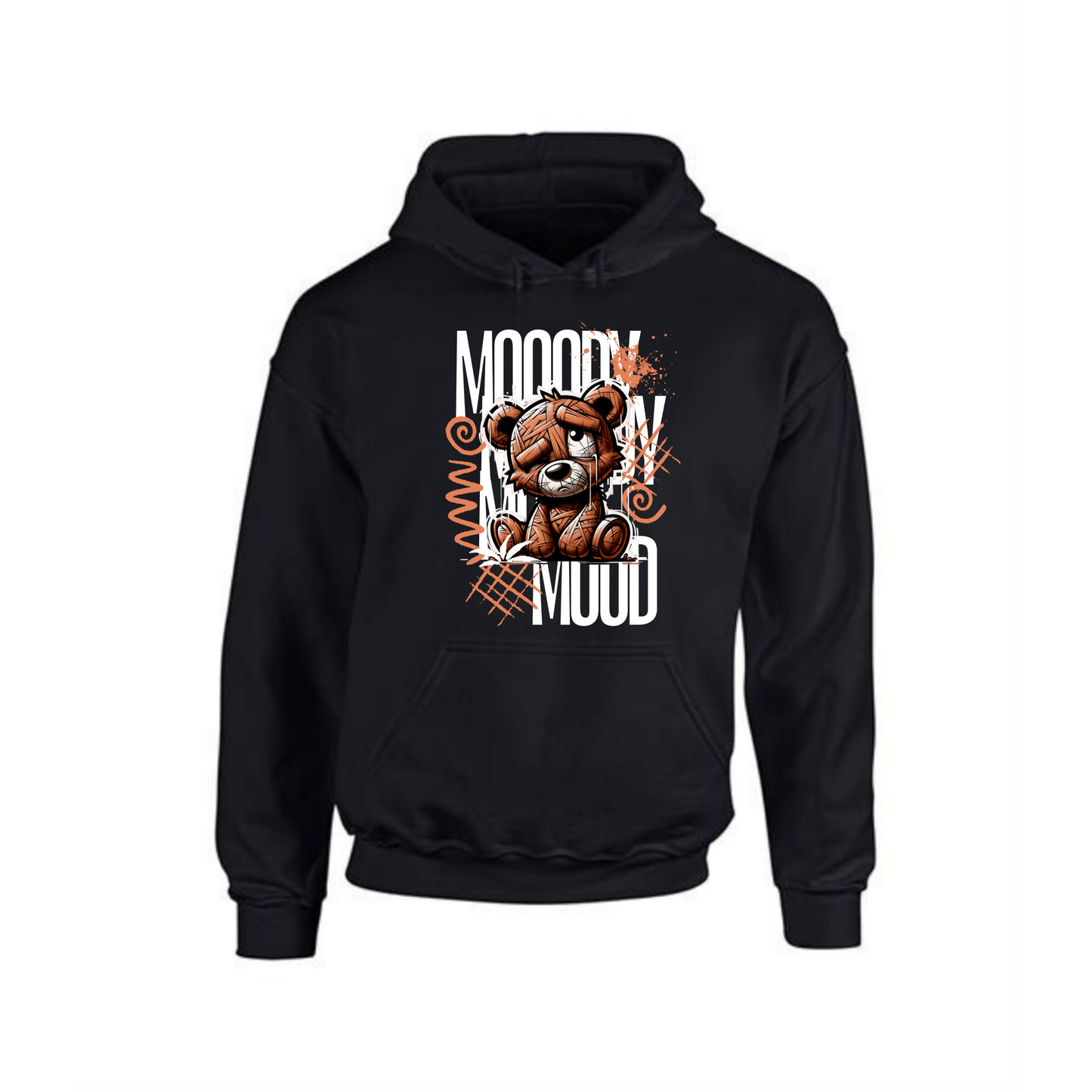 Mooody Mood Hoodie | Sad Teddy Bear Graphic