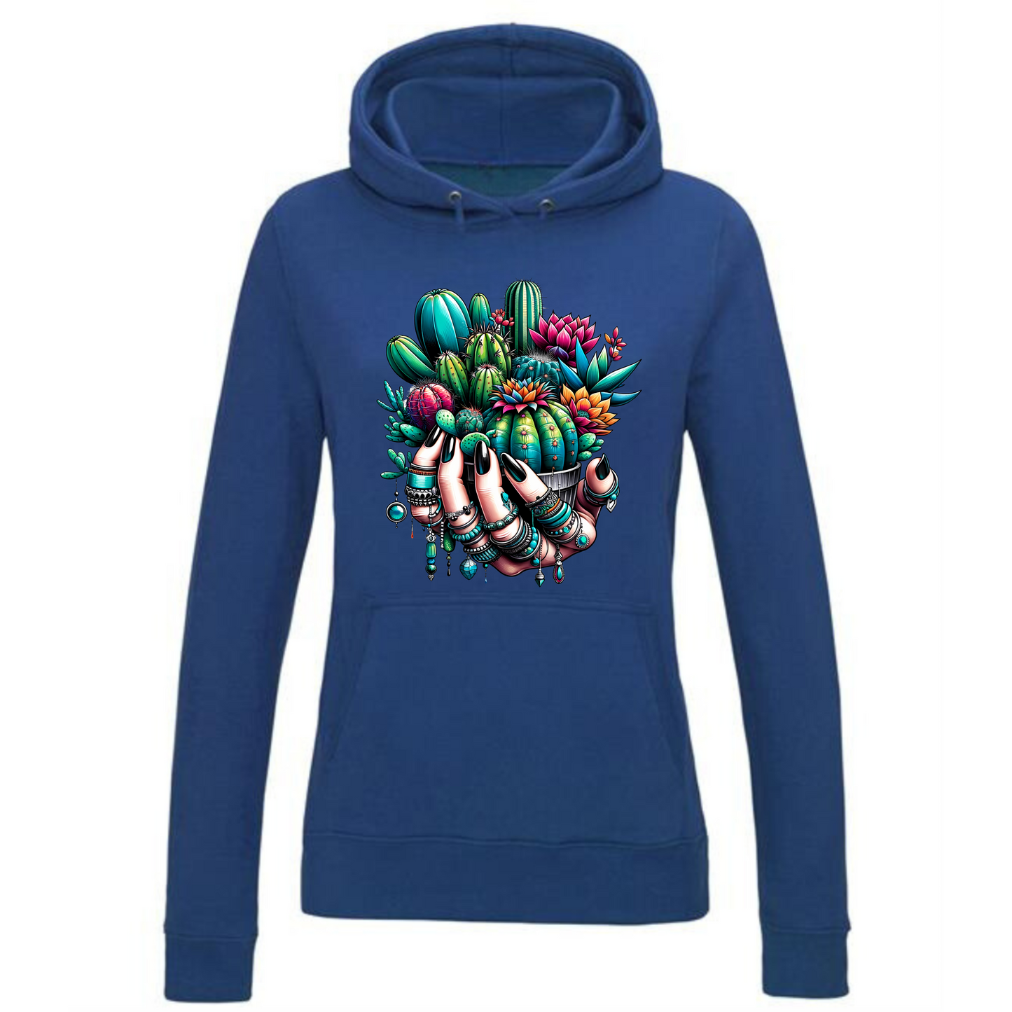 Holding Cactuses Hoodie | Unique Women’s Hand with Cactus Design for Women