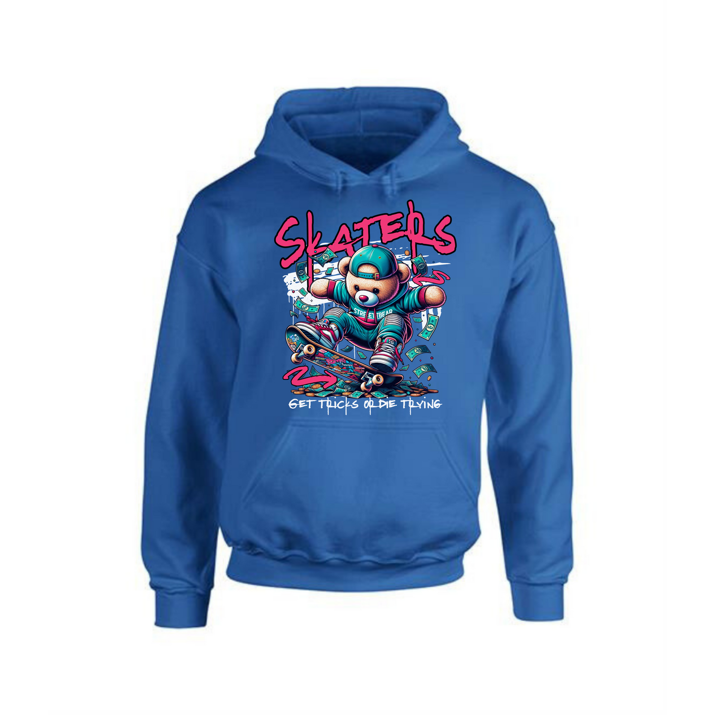 Skaters Hoodie | Teddy Bear on Skateboard Graphic Design