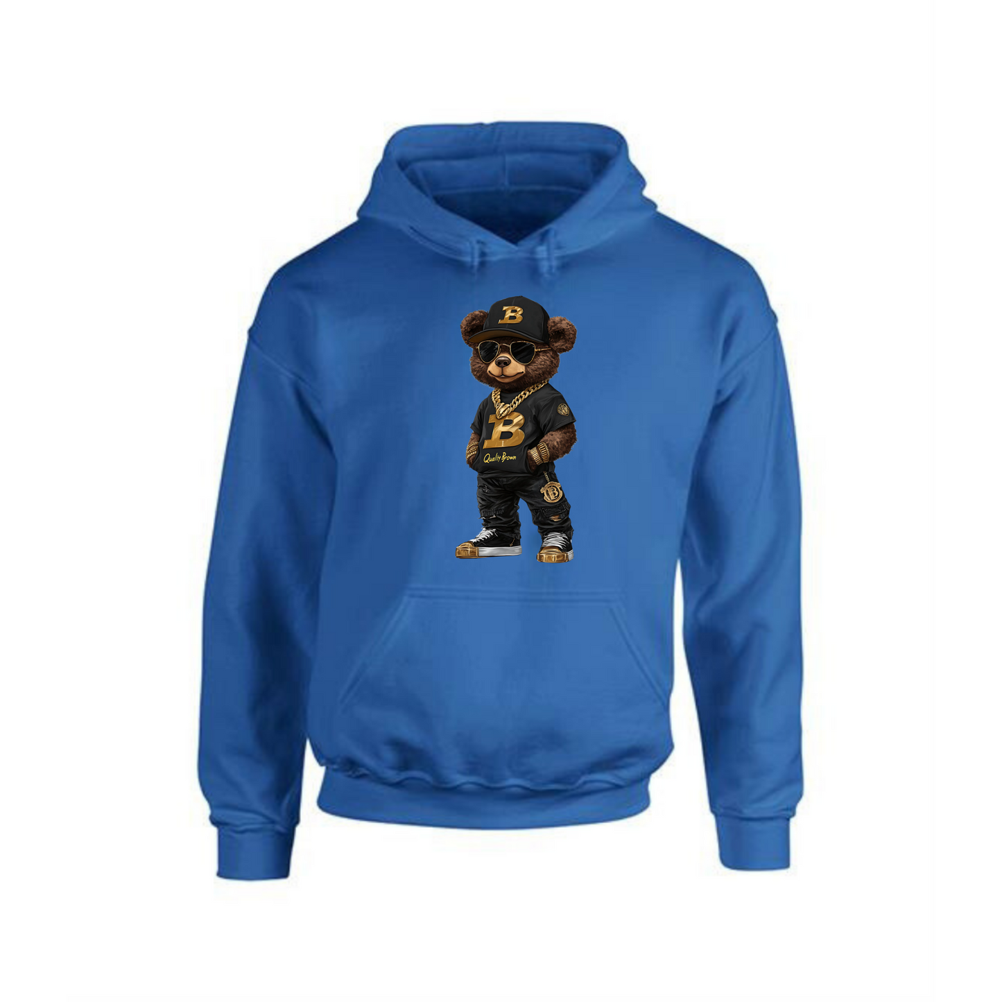 Teddy Bear B Quality Hoodie | Brown Bear Graphic Design