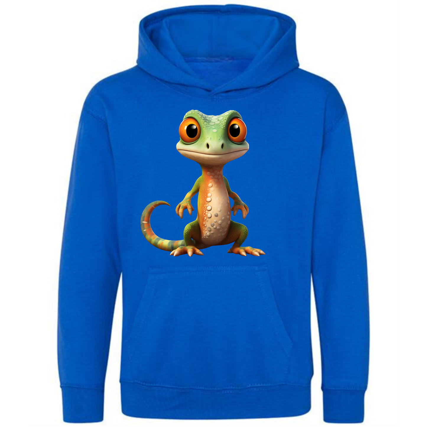 Kids' Cute Green & Orange Gecko Hoodie | Adorable and Comfy Design