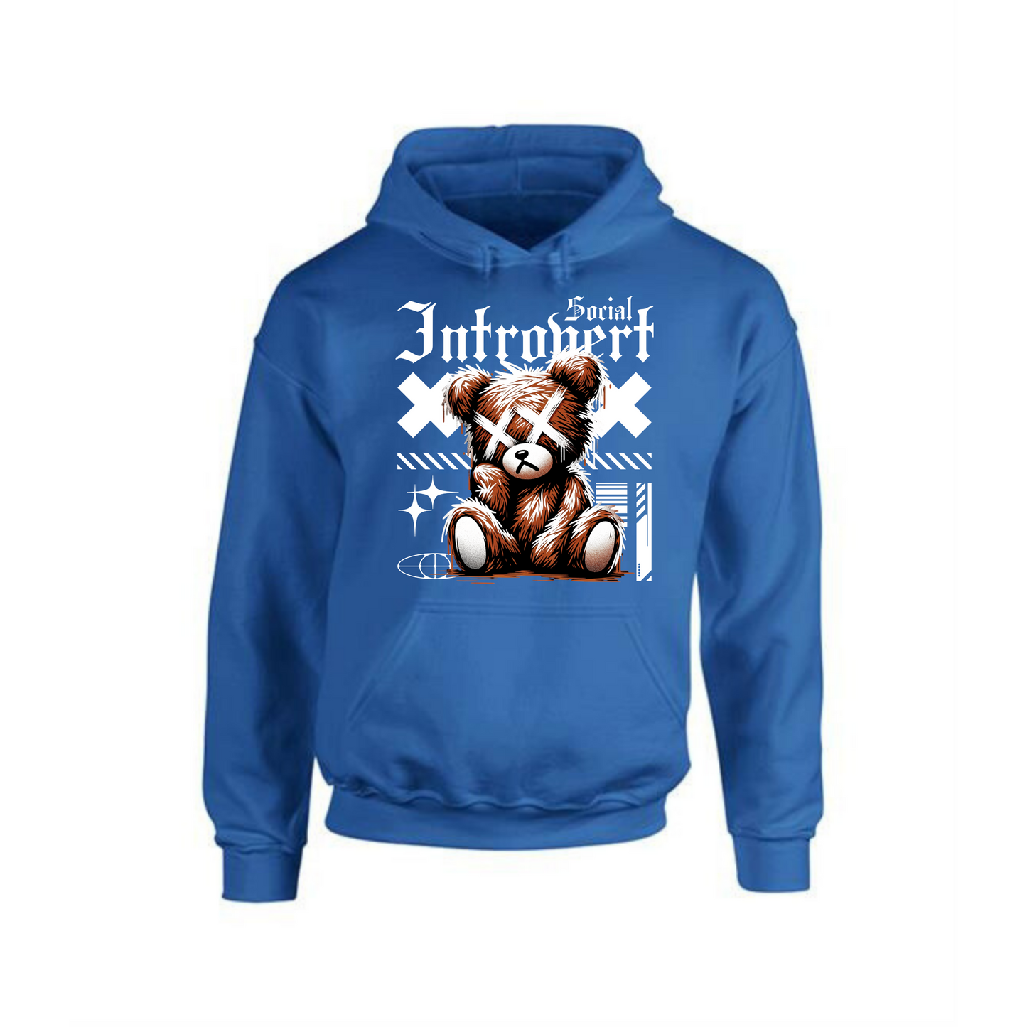 Social Introvert Hoodie | Teddy Bear Graphic Design