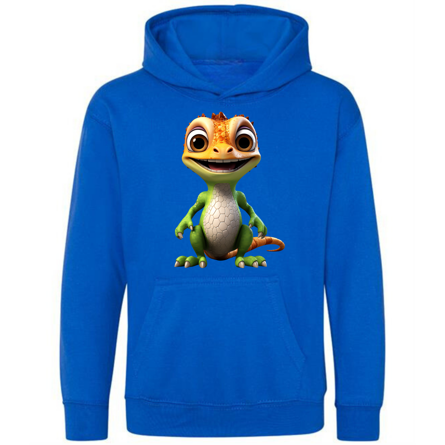 Kids' Cute Orange & Green Gecko Hoodie | Fun and Stylish Design