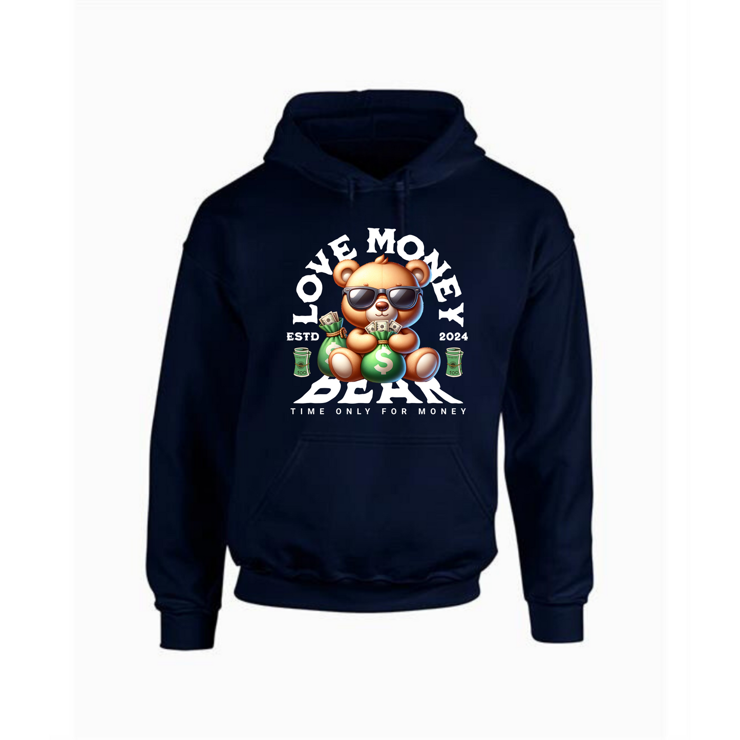 Bear Love Money Hoodie | Bold Money Bag Design - Style Quest Fashion