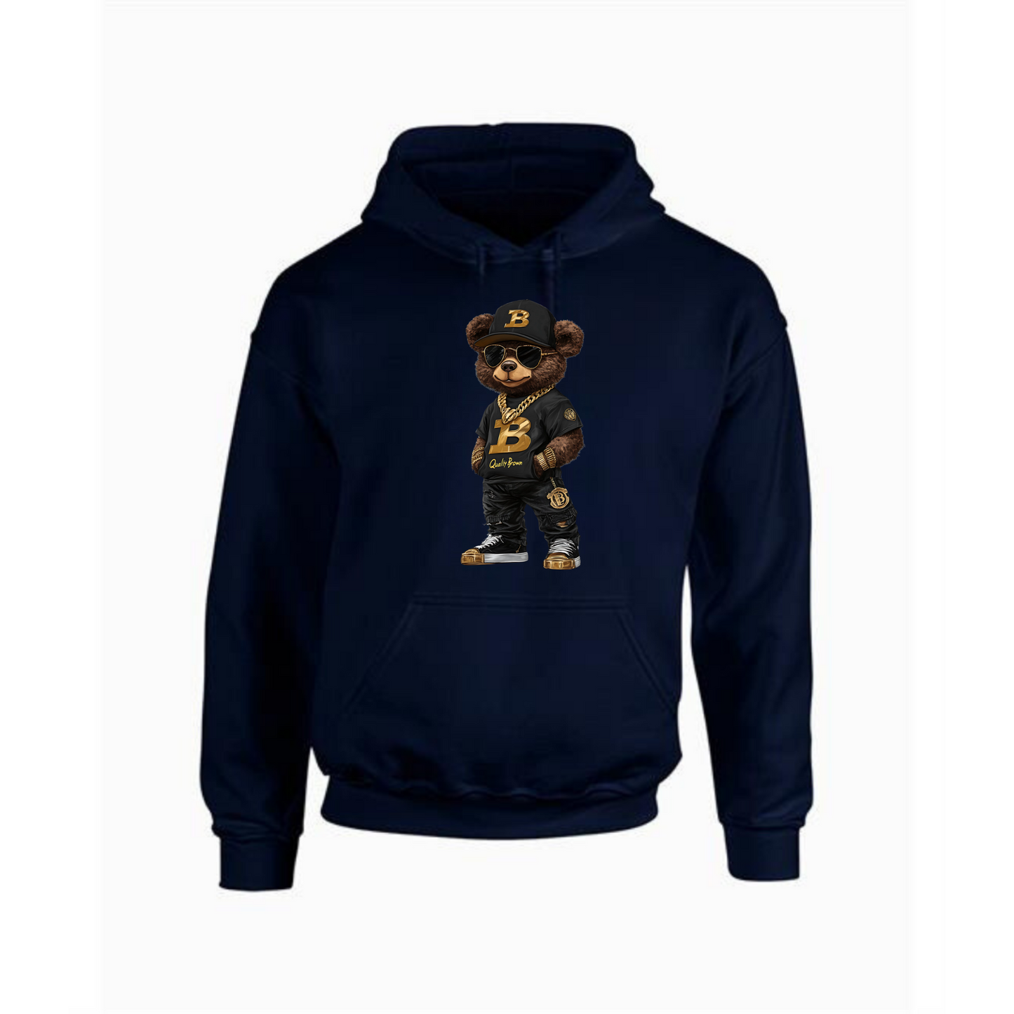 Teddy Bear B Quality Hoodie | Brown Bear Graphic Design