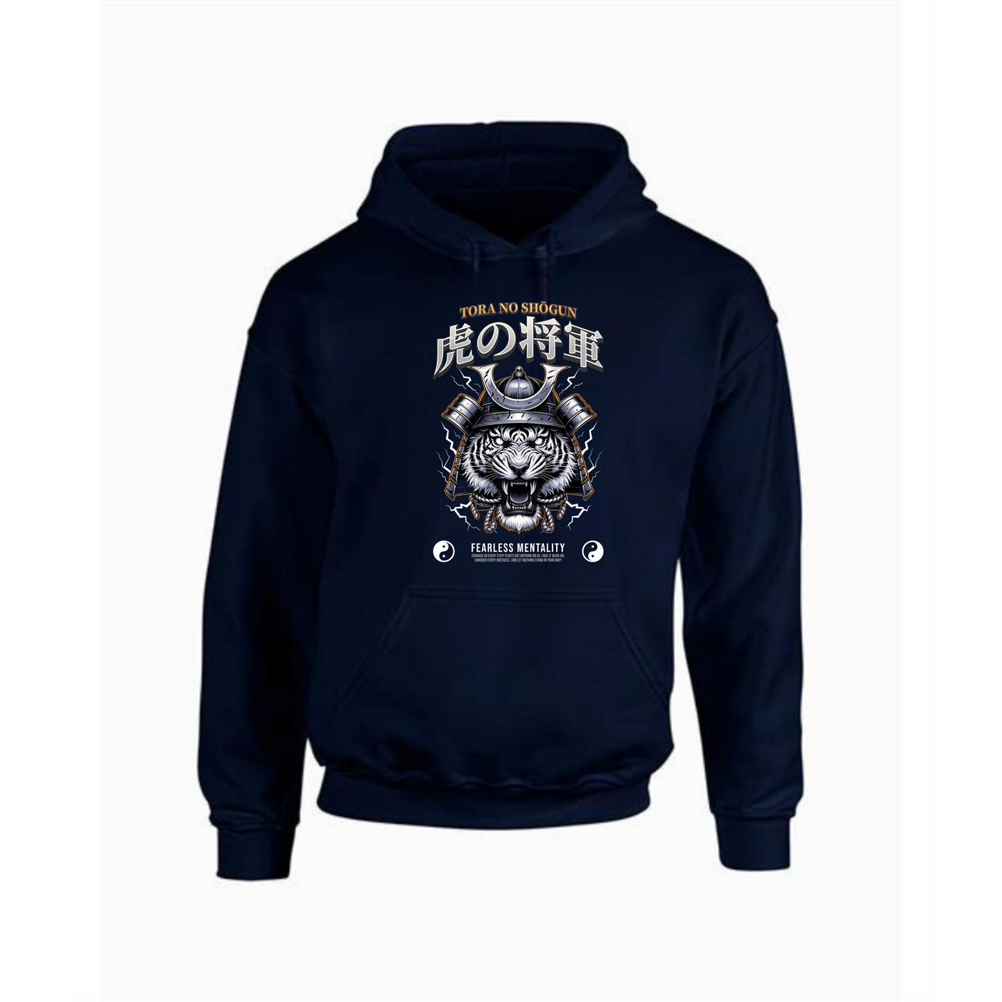 Fearless Mentality Hoodie | Tiger Head with Chinese Hat Design