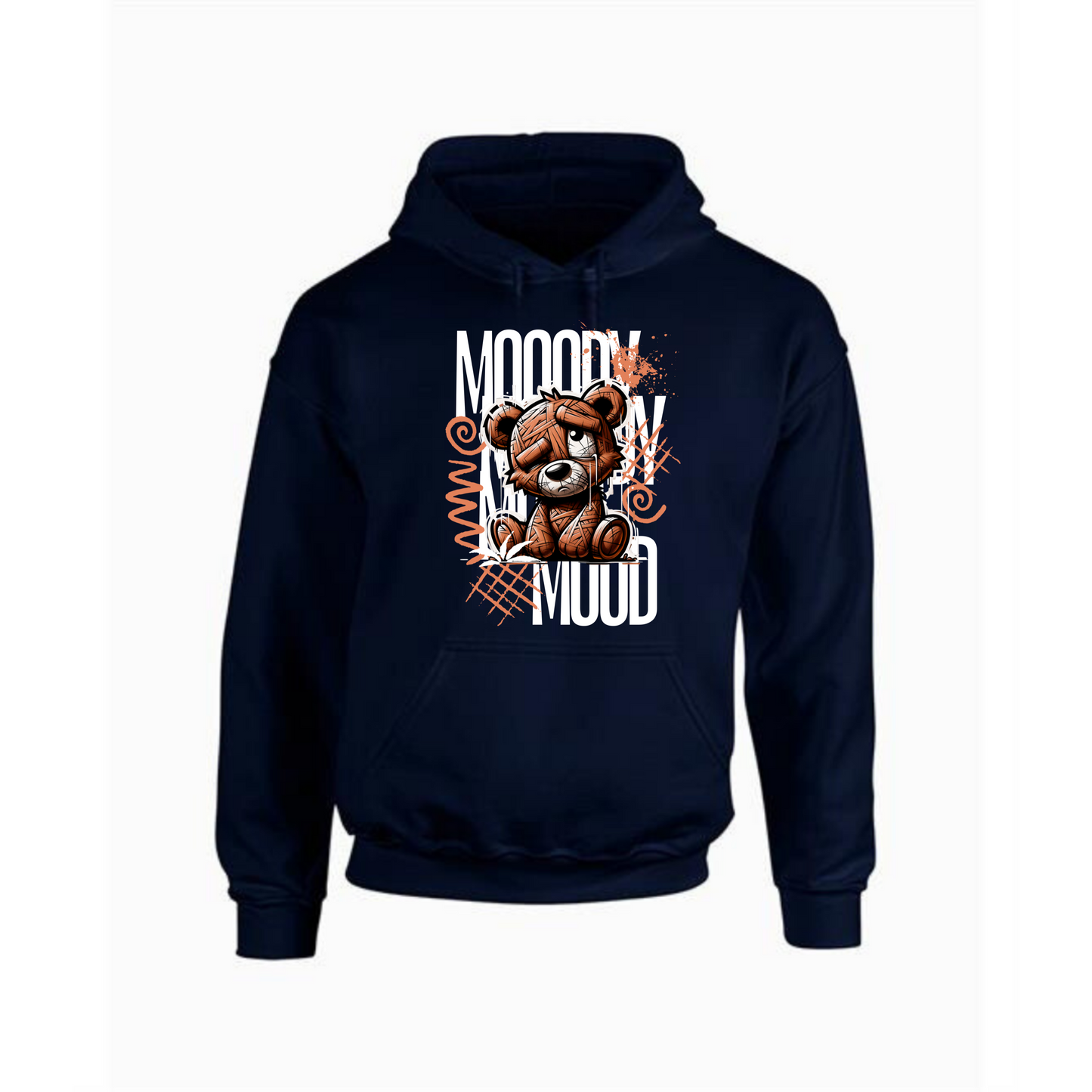 Mooody Mood Hoodie | Sad Teddy Bear Graphic