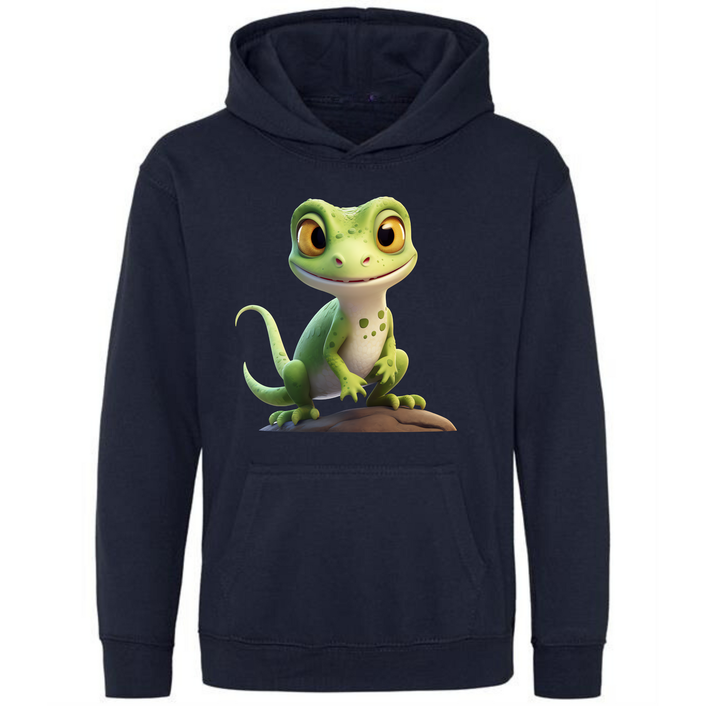 Kids' Cute Green Gecko Hoodie | Adorable and Comfy Design