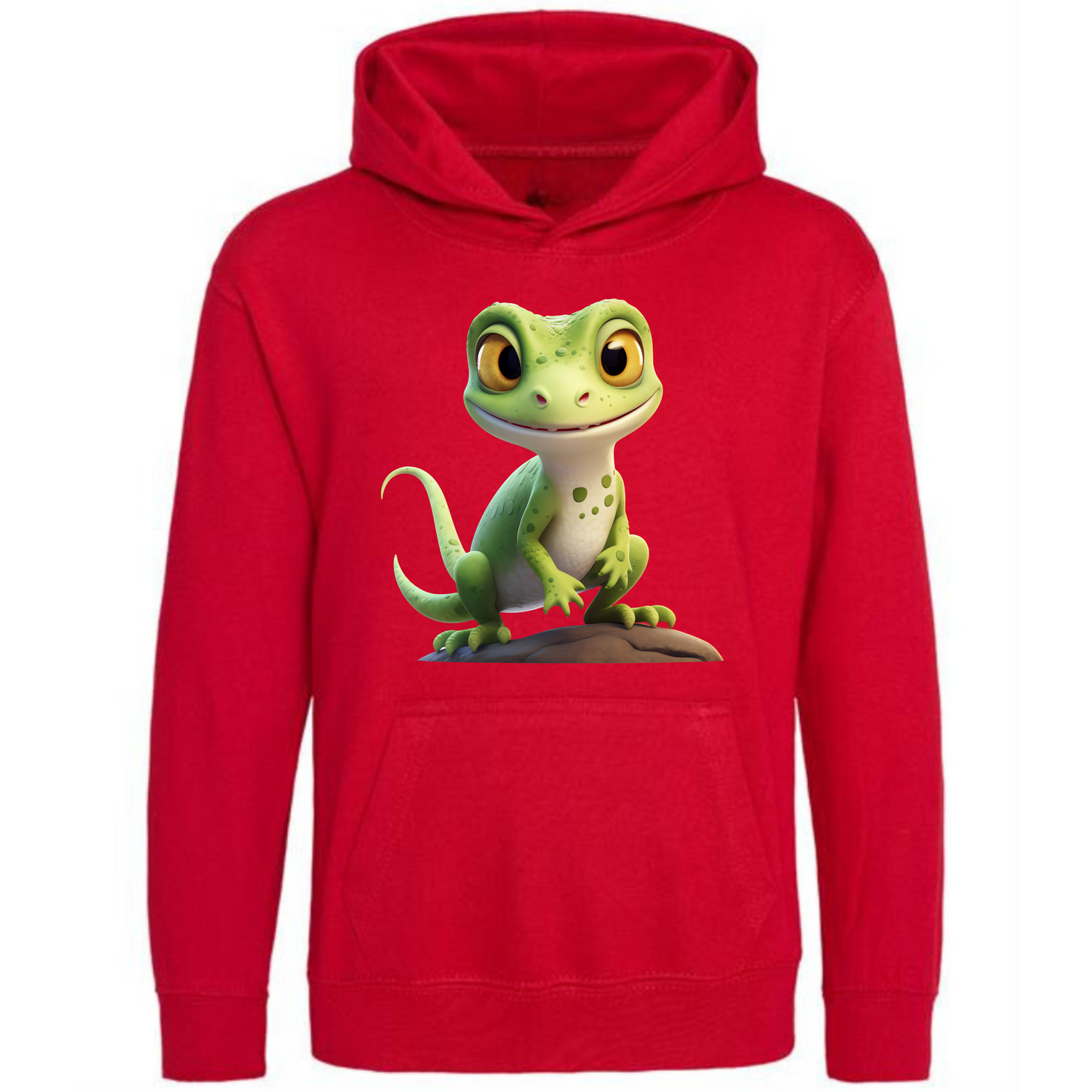 Kids' Cute Green Gecko Hoodie | Adorable and Comfy Design