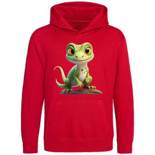 Kids' Cute Green Gecko Hoodie – Adorable & Comfy