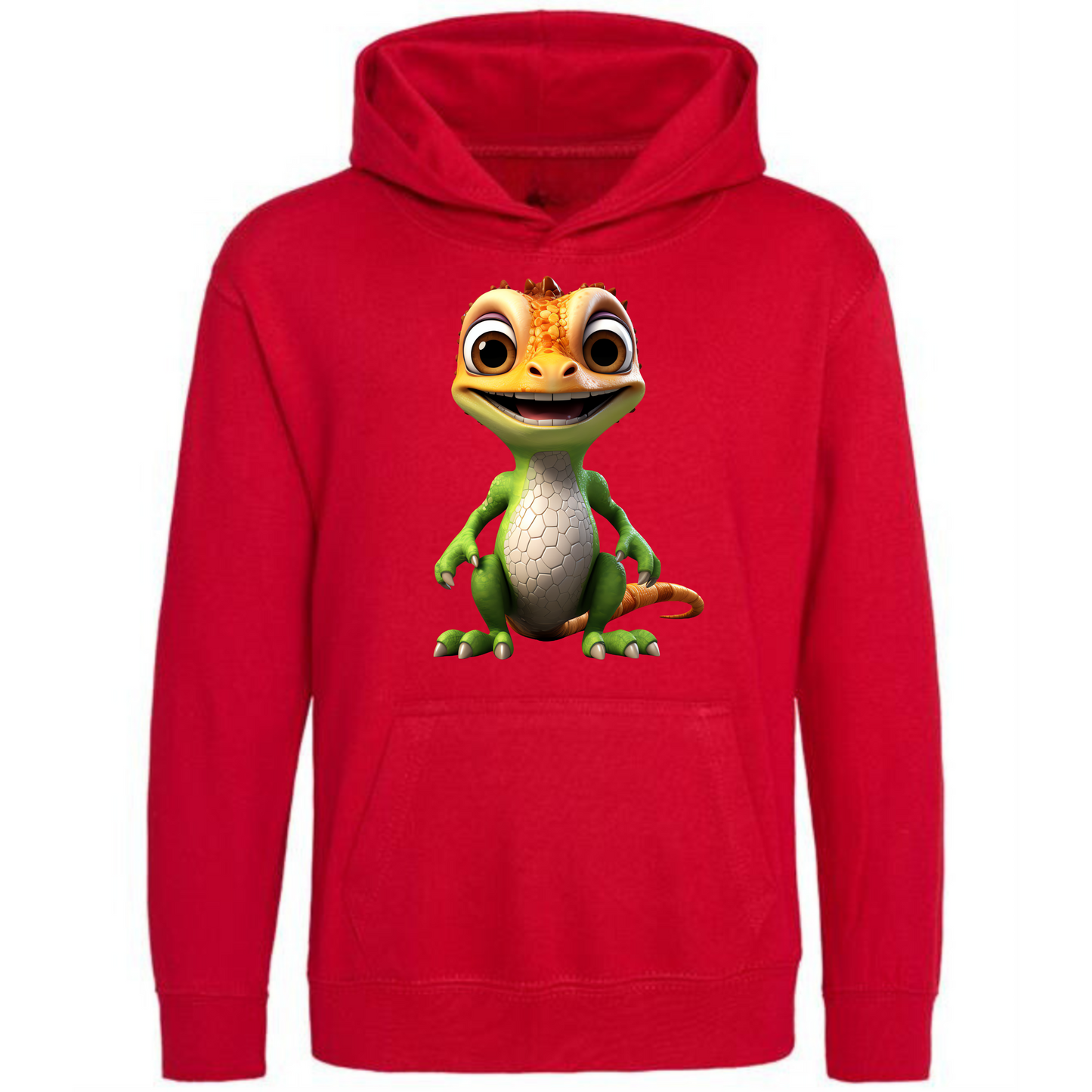 Kids' Cute Orange & Green Gecko Hoodie | Fun and Stylish Design