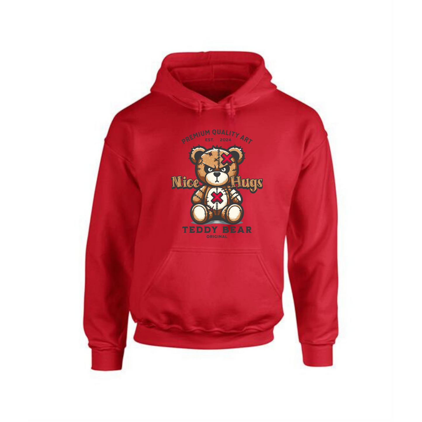 Nice Hugs Hoodie | Cute Teddy Bear Graphic