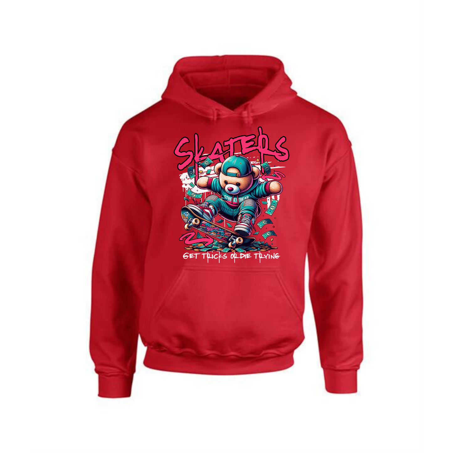 Skaters Hoodie | Teddy Bear on Skateboard Graphic Design