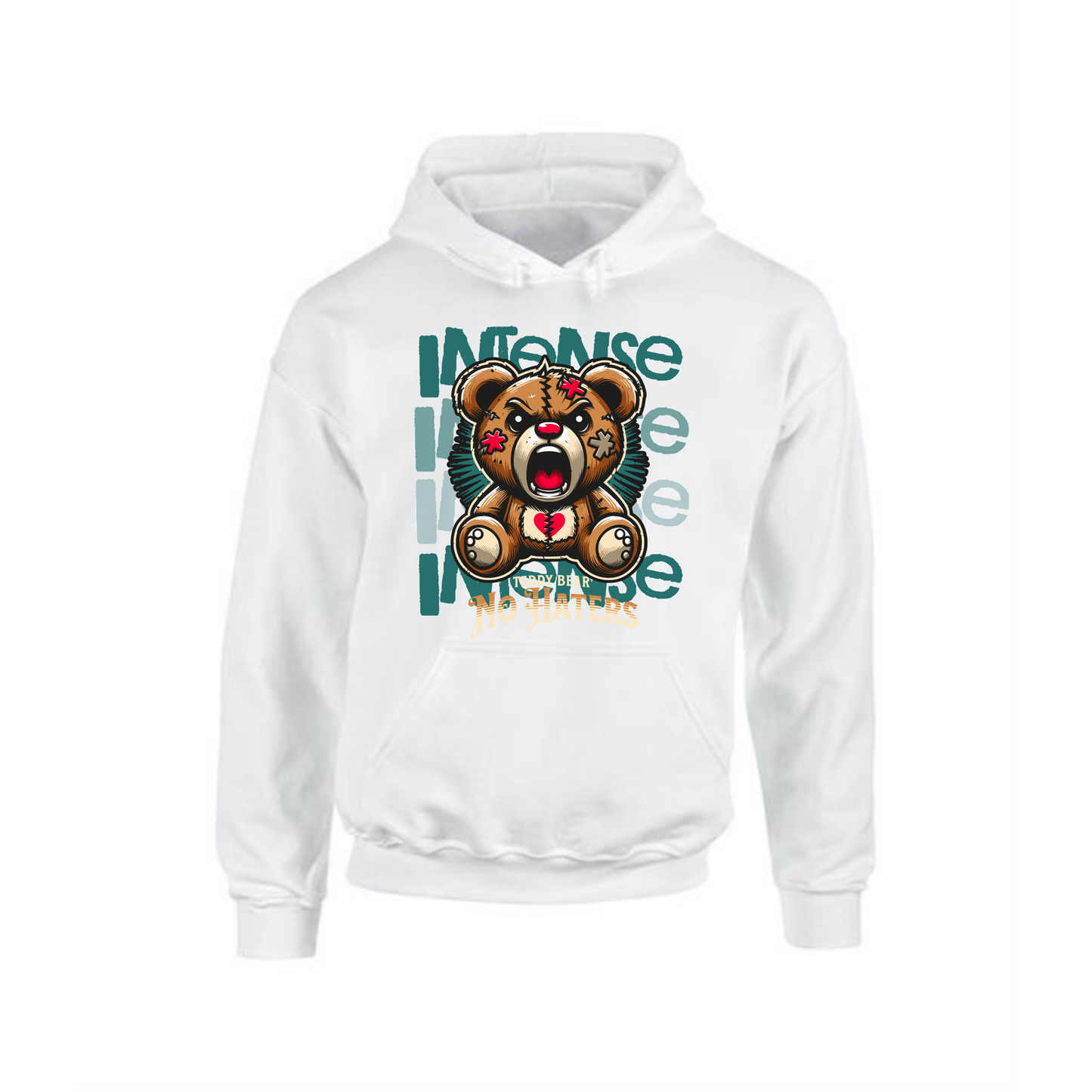 Intense Teddy Bear Hoodie | No Haters Design