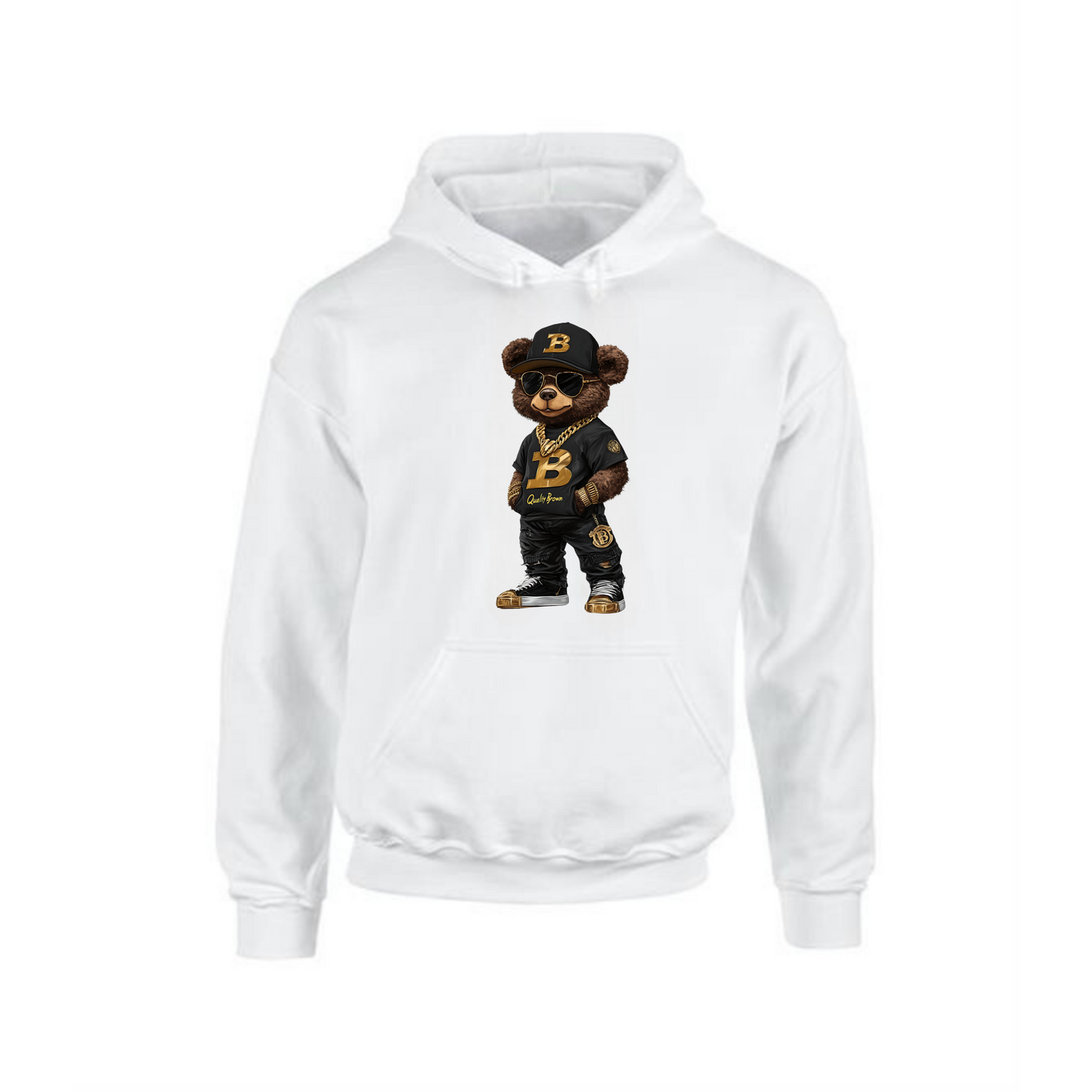 Teddy Bear B Quality Hoodie | Brown Bear Graphic Design