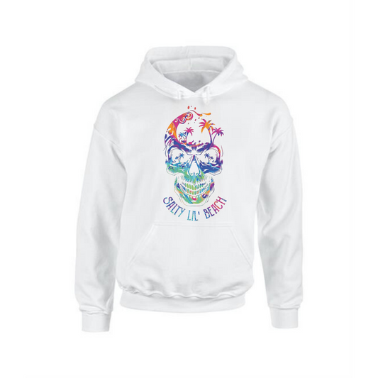 Salty Lil' Beach Hoodie | Colorful Skull Graphic Design