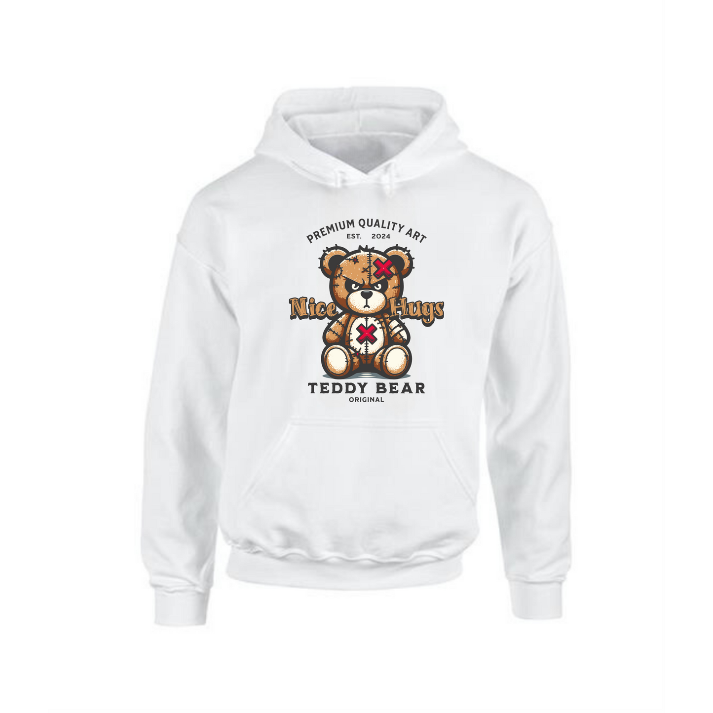 Nice Hugs Hoodie | Cute Teddy Bear Graphic