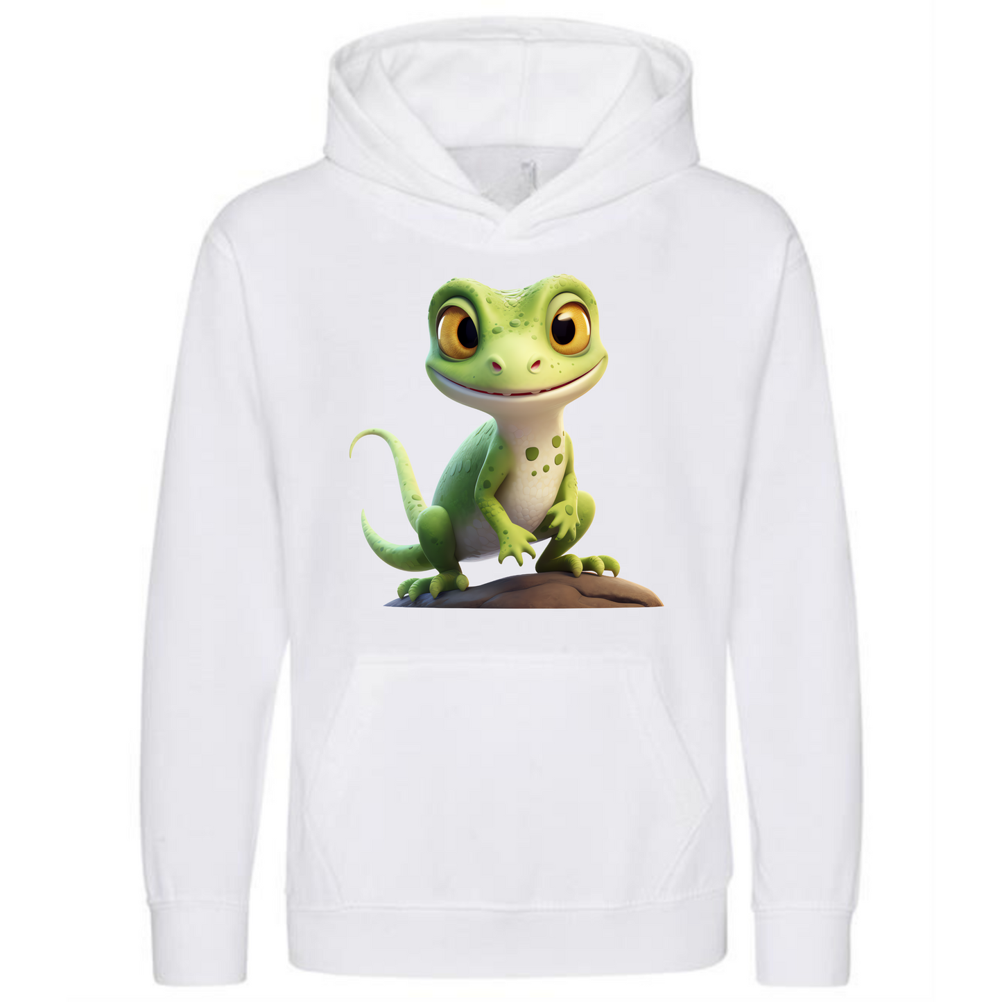 Kids' Cute Green Gecko Hoodie | Adorable and Comfy Design