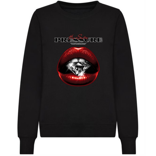 Have Some Pressure Sweatshirt | Red Lips & Diamond Design