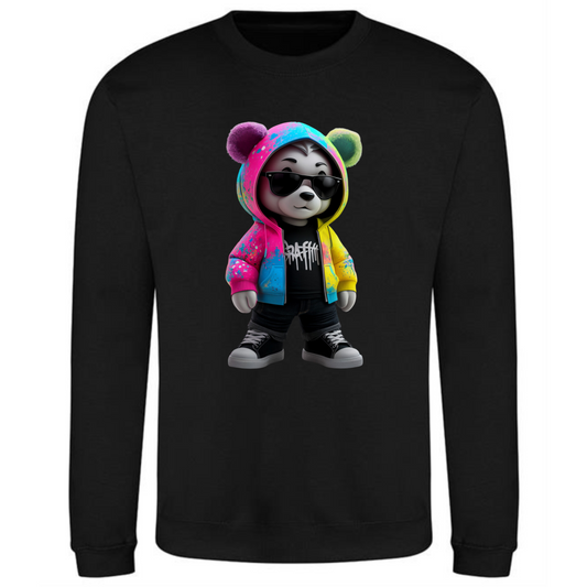 Teddy Bear Sweatshirt | Graffiti Vibes for Men