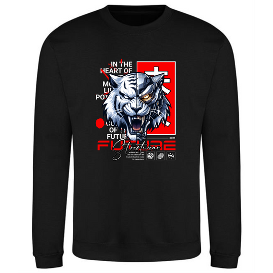 Future Sweatshirt | Half Real, Half Robotic Tiger Design