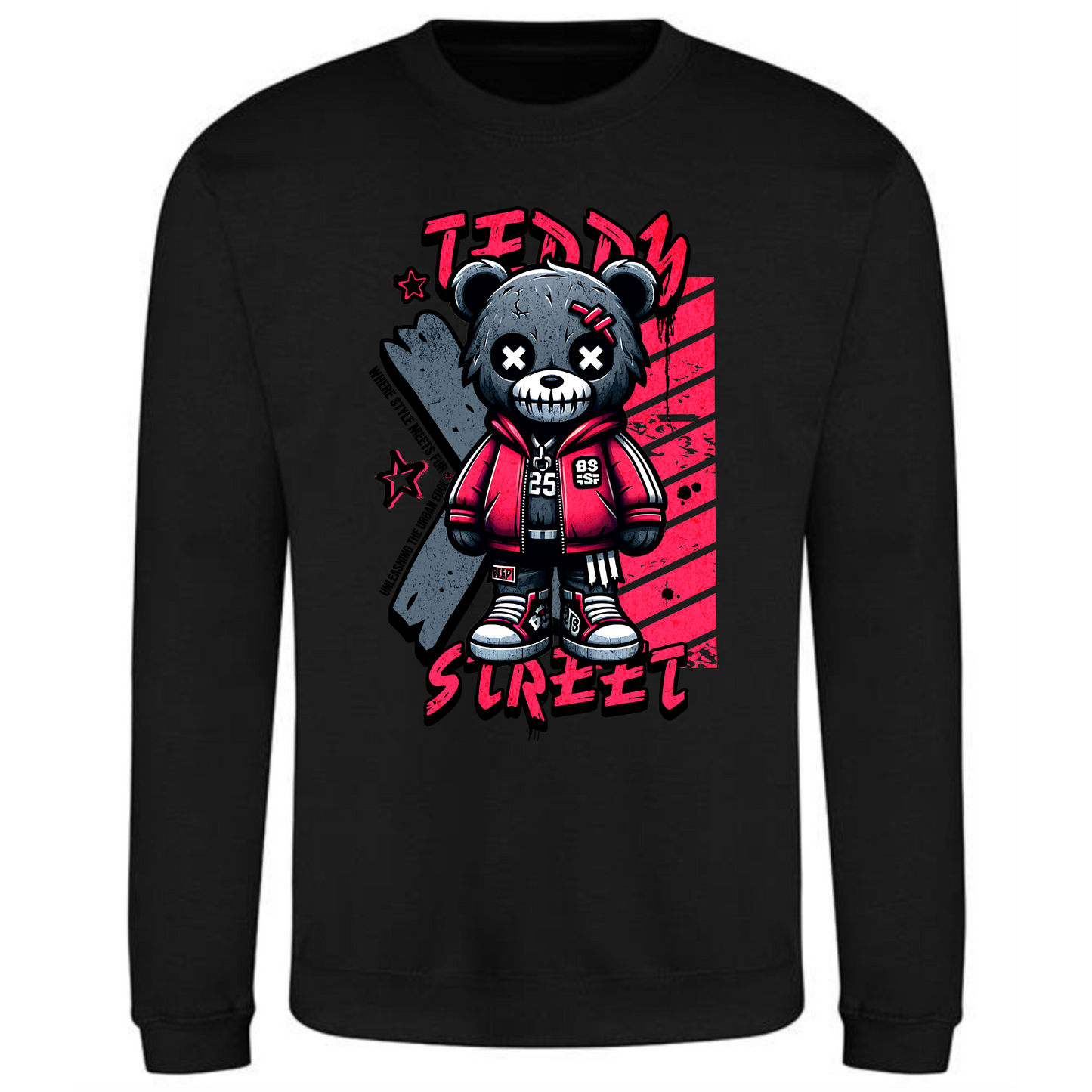 Teddy Street Sweatshirt | Haunted Teddy Bear Design