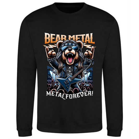 Bear Metal Sweatshirt | Metal Forever Design – Bold Rocker Bear Tee