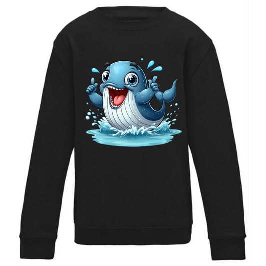 Kids' Cute Dolphin Sweatshirt – Cozy Ocean Vibes