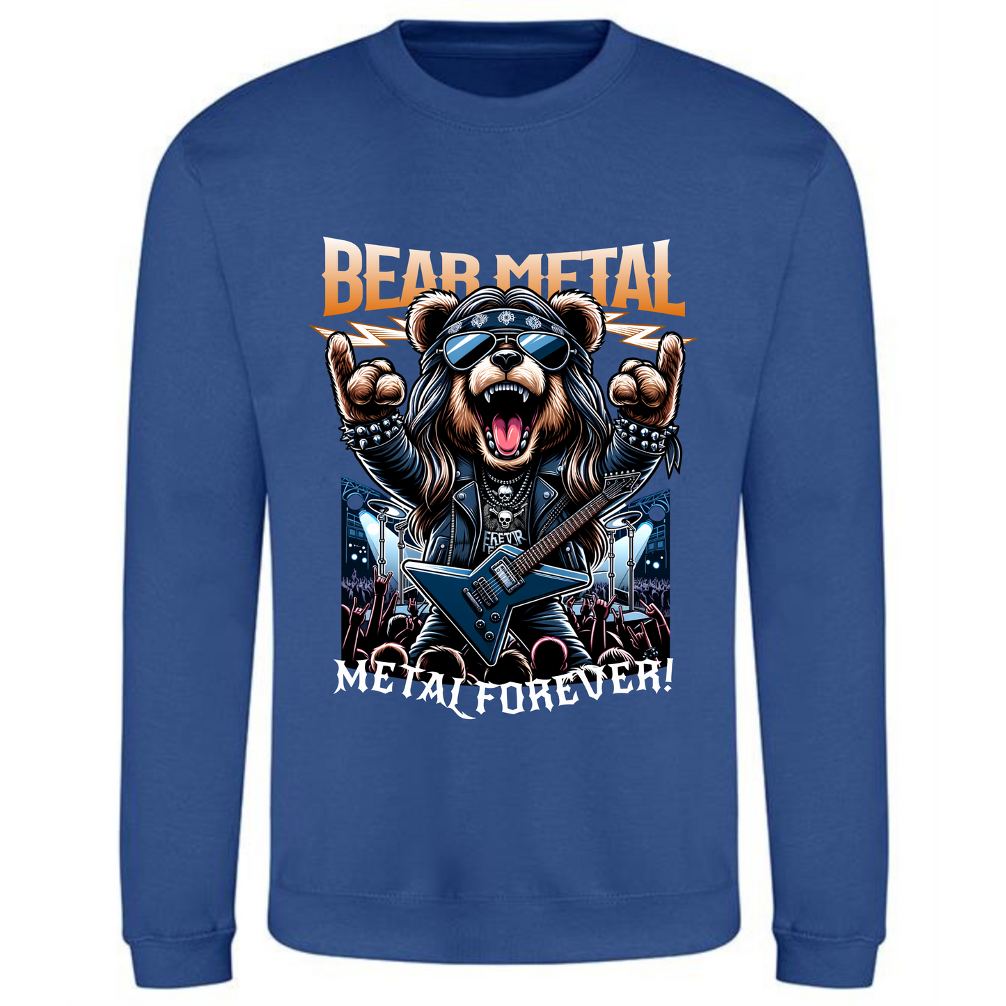 Bear Metal Sweatshirt | Metal Forever Design – Bold Rocker Bear Tee