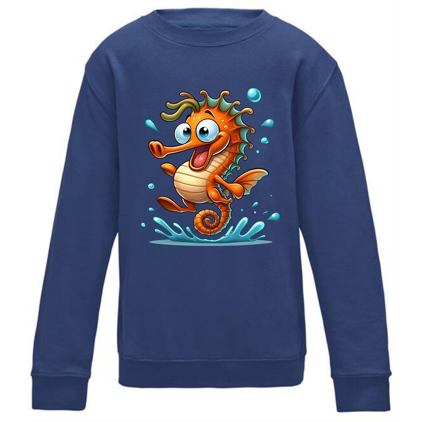 Kids' Cute Seahorse Sweatshirt – Cozy & Adorable