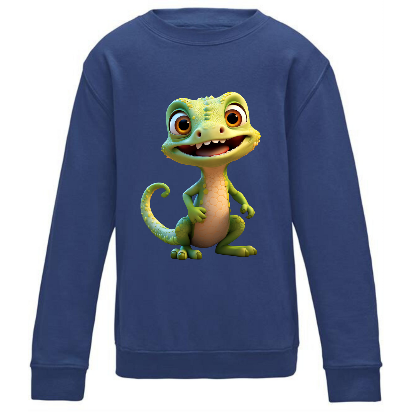 Kids' Cute Green Gecko Sweatshirt | Adorable and Comfy Design