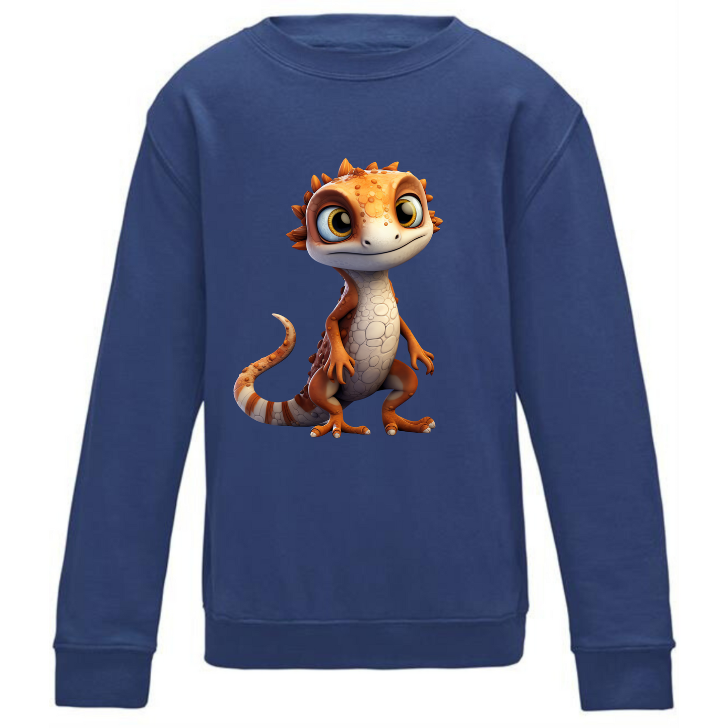 Kids' Cute Orange Gecko Sweatshirt – Cozy & Playful