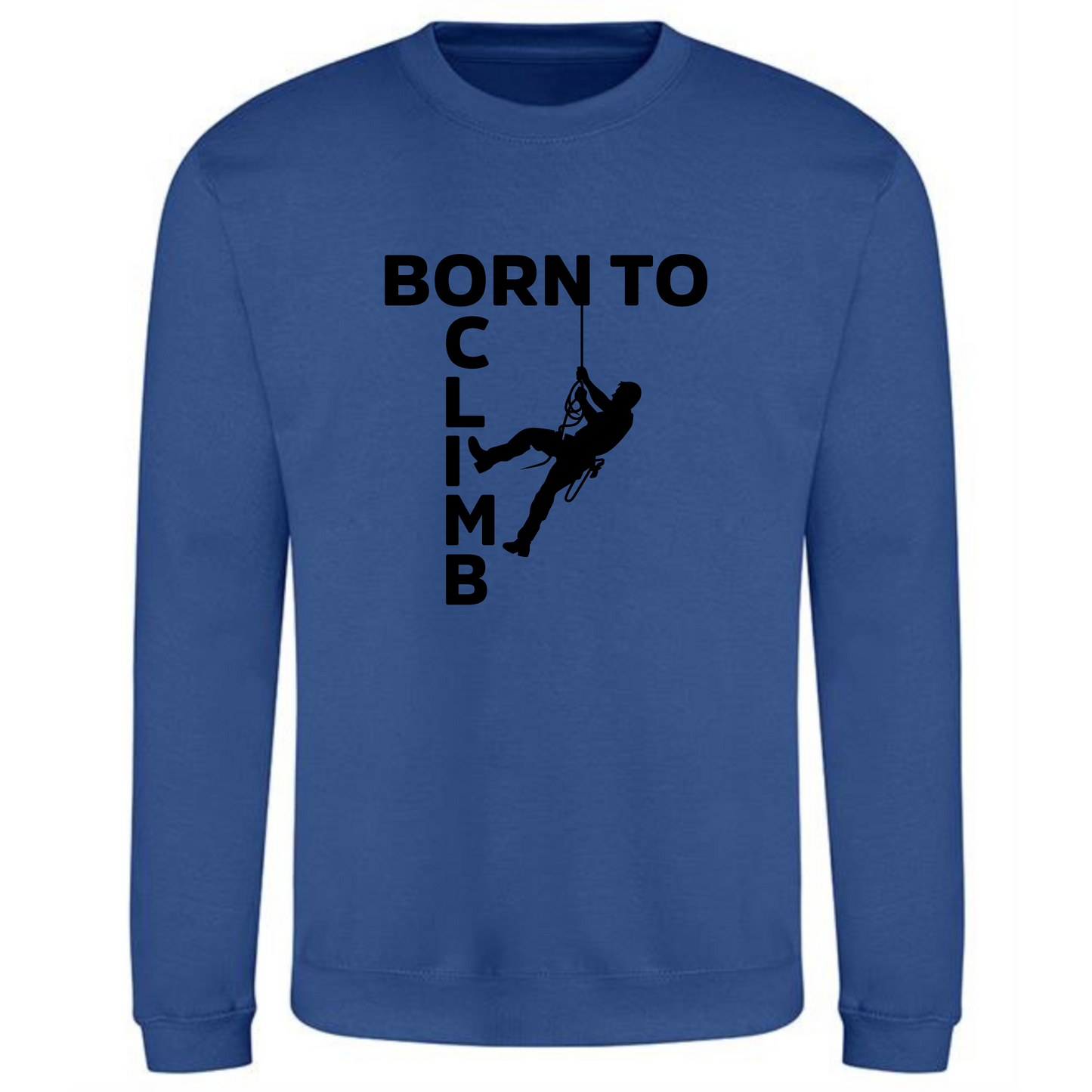 Born to Climb Sweatshirt | Climbing Design with Rope Climber for Men