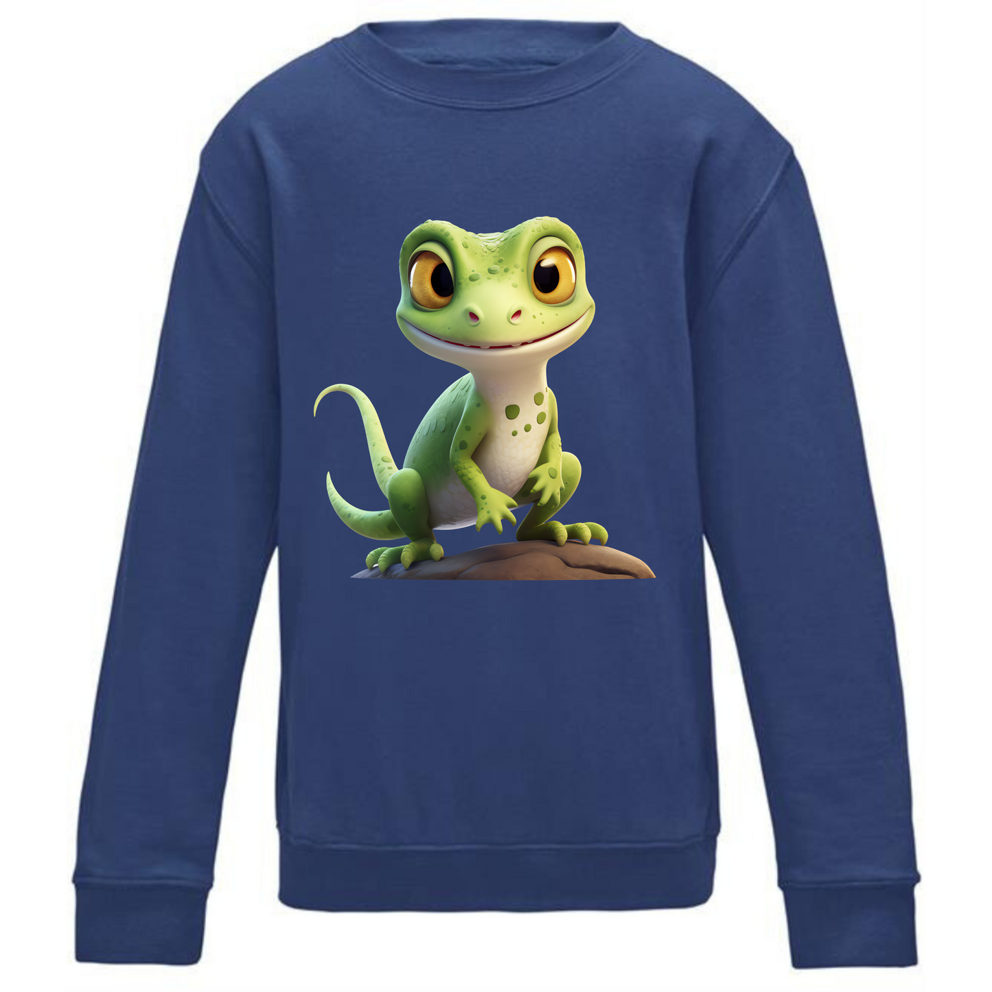 Kids' Cute Green Gecko Sweatshirt – Cozy & Playful