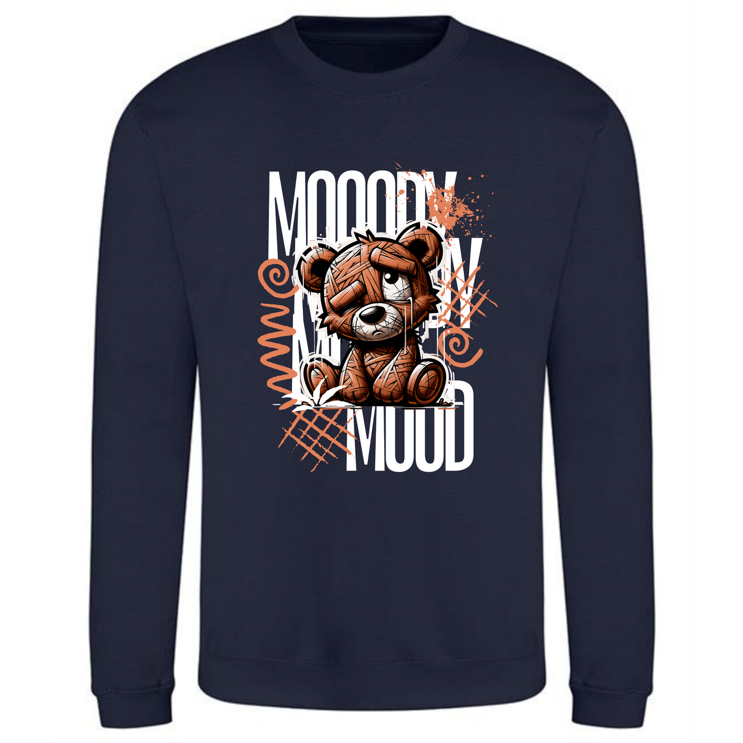 Mooody Mood Sweatshirt | Sad Teddy Bear Design