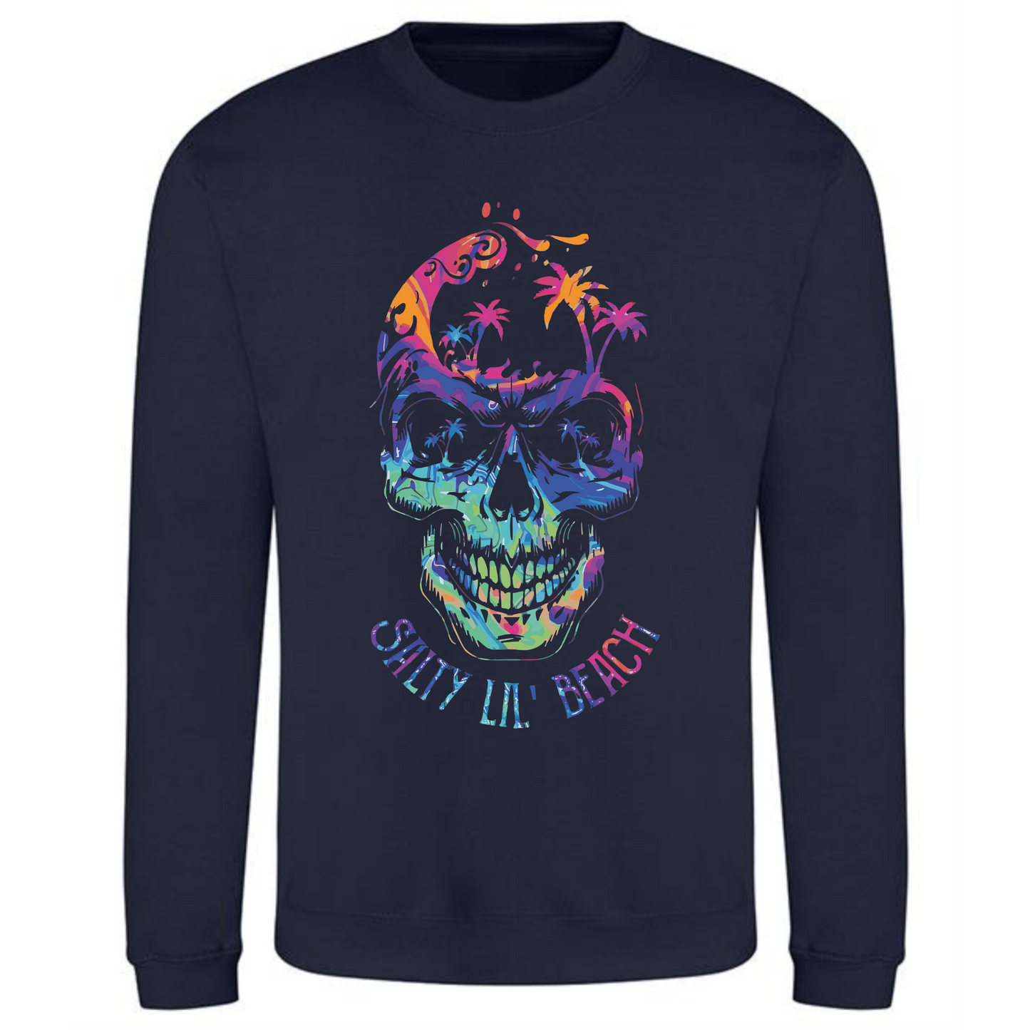 Salty Lil' Beach Sweatshirt | Colorful Skull & Beach Design