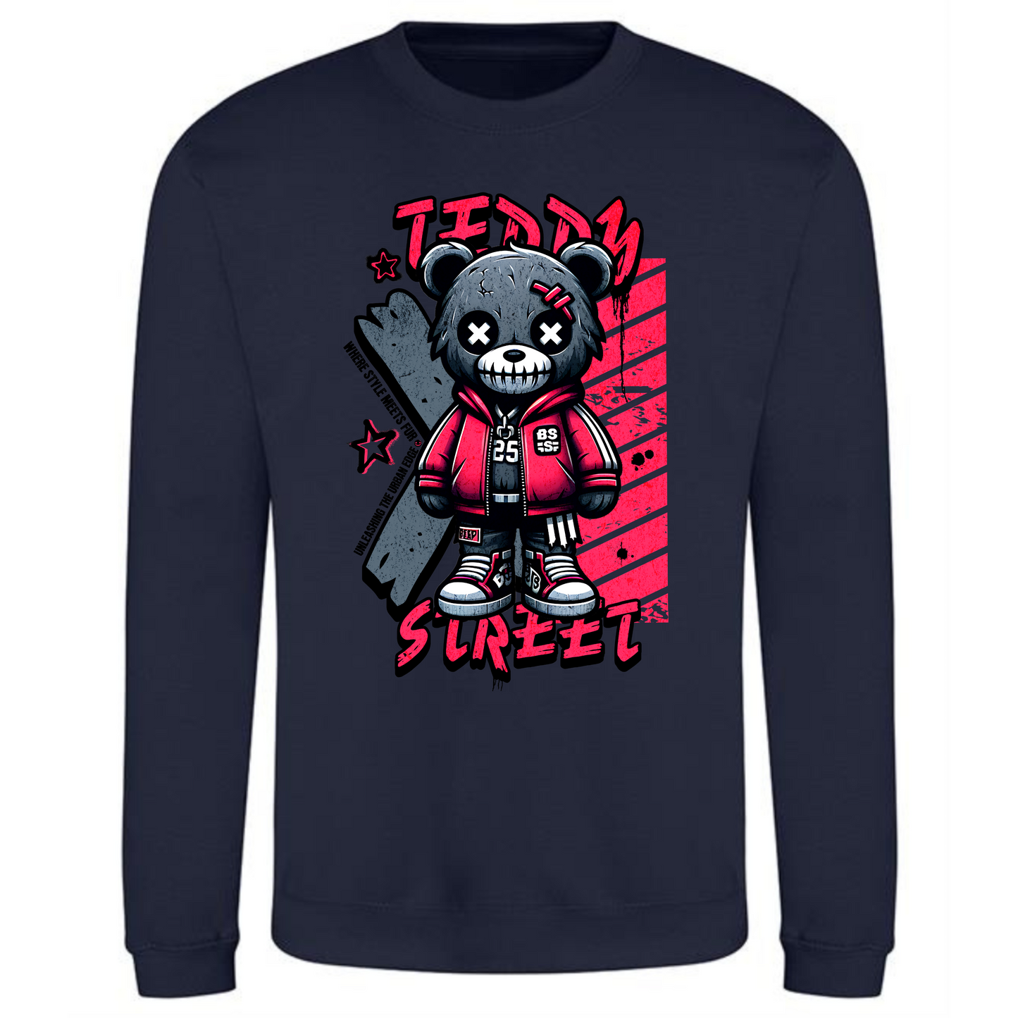 Teddy Street Sweatshirt | Haunted Teddy Bear Design