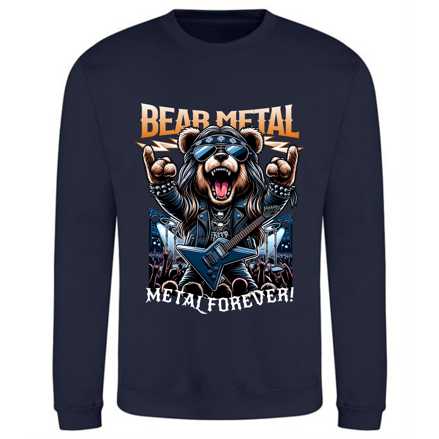 Bear Metal Sweatshirt | Metal Forever Design – Bold Rocker Bear Tee