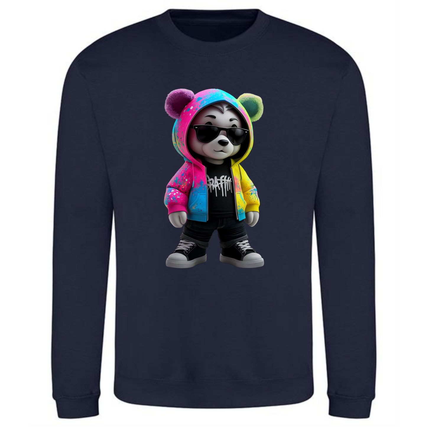 Teddy Bear Sweatshirt | Graffiti Vibes for Men