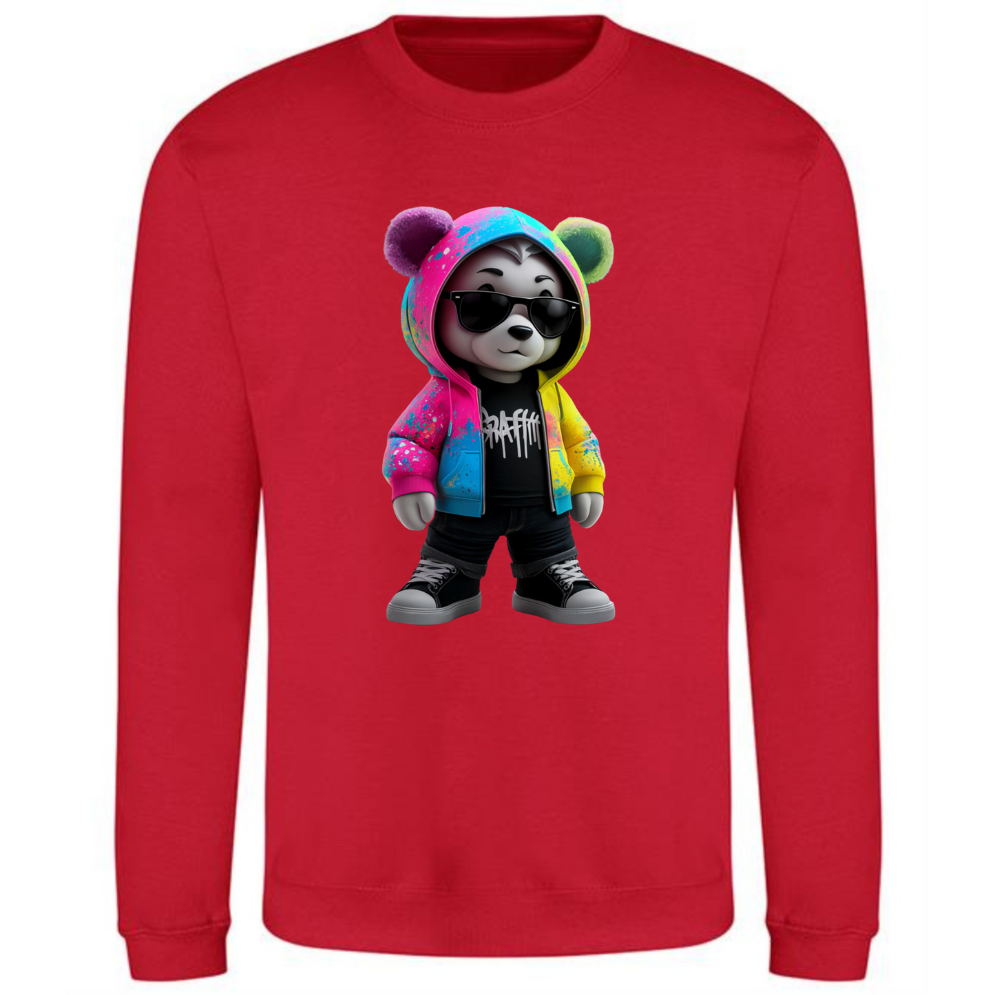 Teddy Bear Sweatshirt | Graffiti Vibes for Men