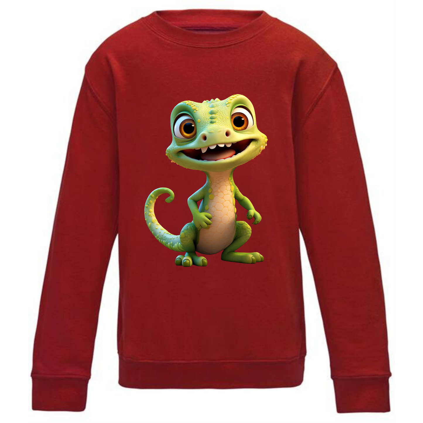 Kids' Cute Green Gecko Sweatshirt | Adorable and Comfy Design