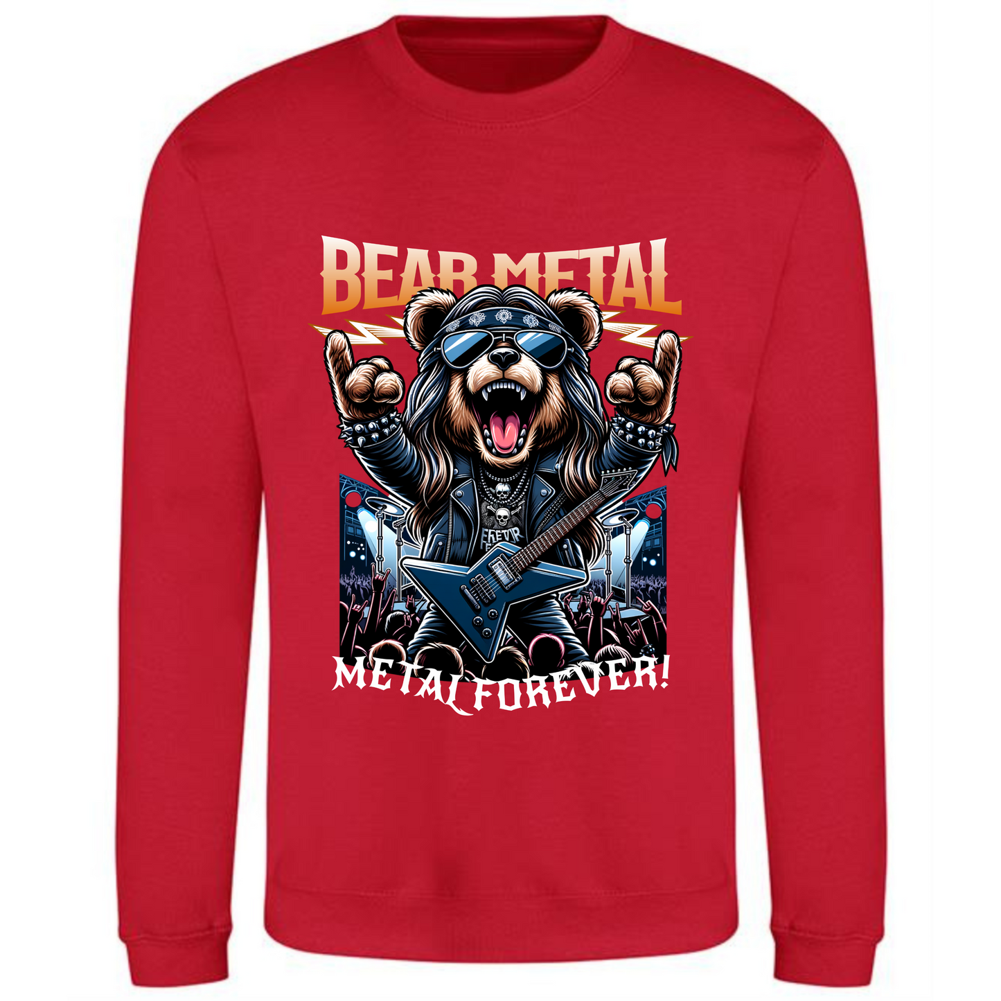 Bear Metal Sweatshirt | Metal Forever Design – Bold Rocker Bear Tee